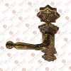"Shalmaneser" Brass Door Handle with Plate (Keyhole Cutout)